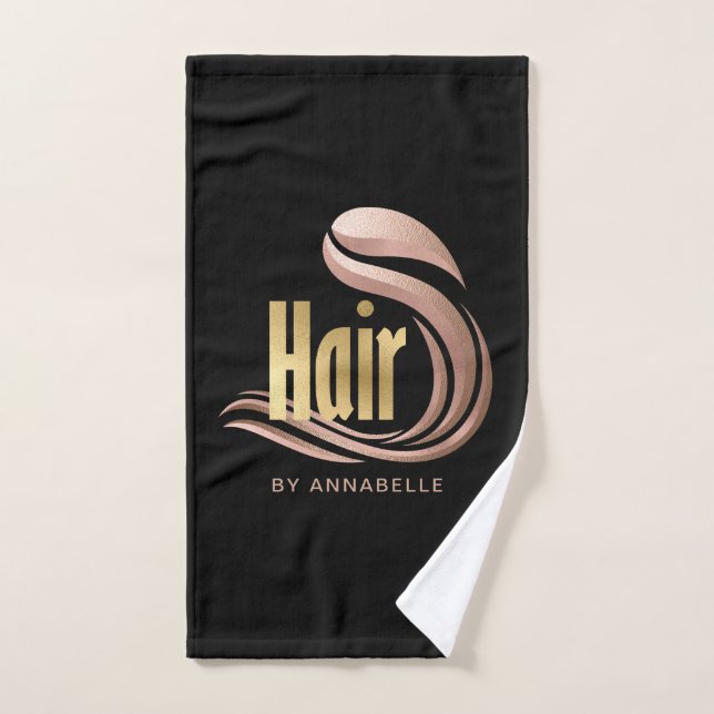 Gold, Gold Rose et coiffeur noir (Serviette à main)