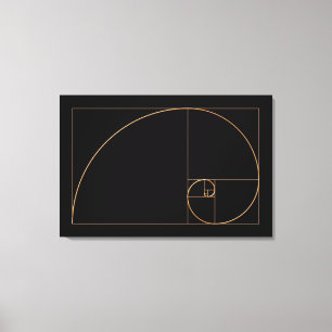 Gold Golden Spiral Canvas Print