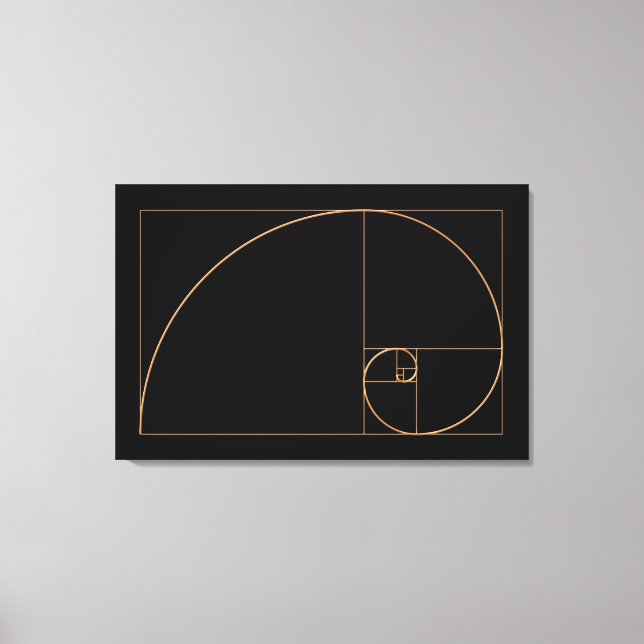 Gold Golden Spiral Canvas Print (Front)