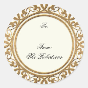 Gold Golden Swirl Elegant Christmas Gift Tags