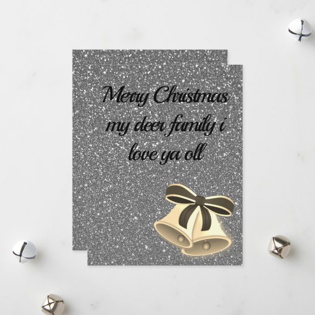 Gold; Gorgeous, Cool SilverHoliday Card (Front/Back In Situ)