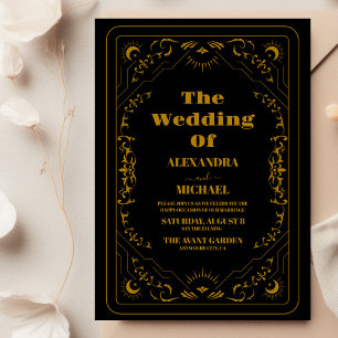 Gold Gothic Elegant Tarot Card Wedding