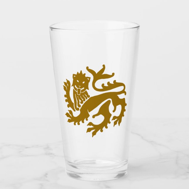 Gold Gothic Revival Lion Glass (Front)