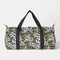 Gold Gothic Skull Pattern Print