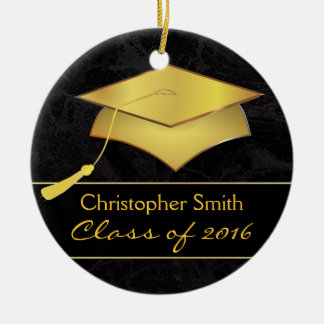 Gold Grad Cap Ornament - Graduation Photo Gift