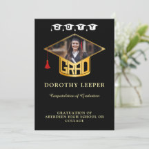 Gold Grad Cap & Photo Graduation