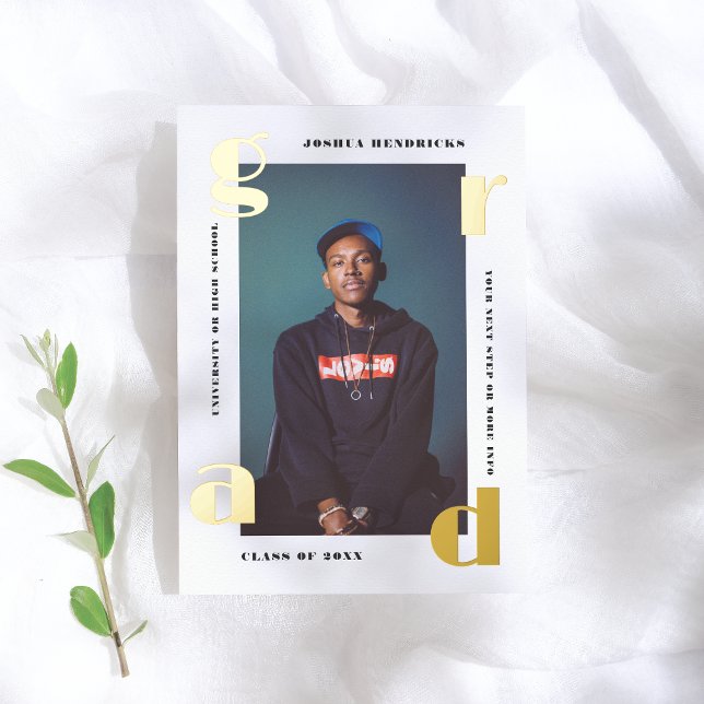 Gold Grad | Faire-part photo Pressing (Créateur téléchargé)