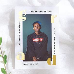 Gold Grad   Foil Pressed Photo Announcement