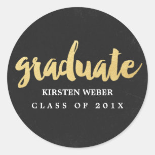 Gold Grad   Graduation Sticker Labels