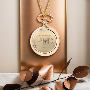 Gold Grad Name PhD Graduation Watch