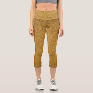Gold Gradient Glitters Capri Leggings