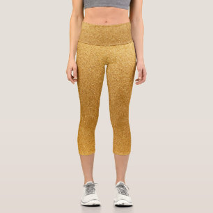 Gold Gradient Glitters Capri Leggings