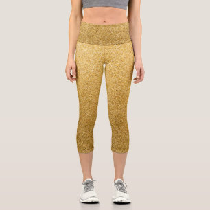 Gold Gradient Glitters Capri Leggings