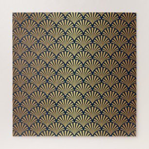 Gold Gradient: Seamless Art Deco Jigsaw Puzzle