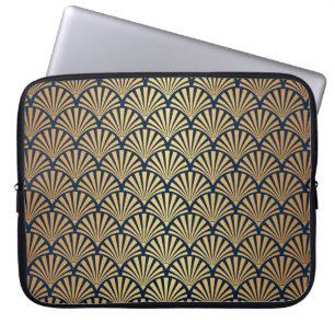 Gold Gradient: Seamless Art Deco Laptop Sleeve