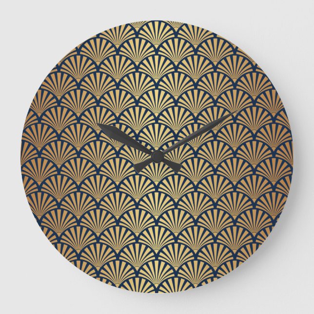 Gold Gradient: Seamless Art Deco Large Clock (Front)
