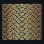 Gold Gradient: Seamless Art Deco Poster<br><div class="desc">Seamless Art Deco Pattern with Gold Gradient
Glamourous Art Deco with gold gradient. Luxurious and chic!
Art Deco gold gradient,  a classic pattern with elegance.
pattern,  deco,  gold,  blue,  illustration,  seamless,  background,  black,  abstract,  texture,  paper,  vintage,  gift,  retro,  geometric,  luxury,  fabric,  ornament,  shape,  textile</div>