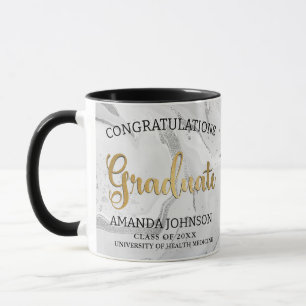 Gold Graduate Congratulations Grey Graduation Mug