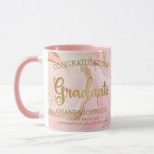 Gold Graduate Congratulations Pink Graduation  Mug