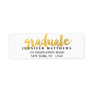 Gold Graduate | Graduation Address Label