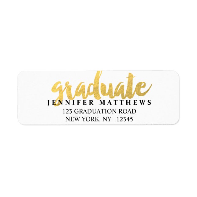 Gold Graduate | Graduation Address Label (Front)