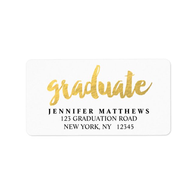 Gold Graduate | Graduation Address Label (Front)