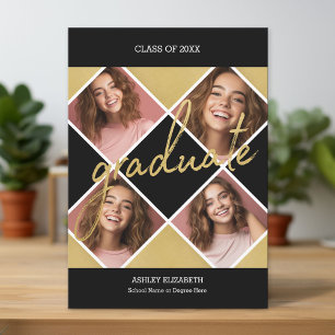 Gold Graduate Modern Graduation Photo Announcement