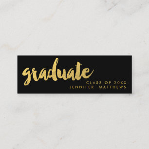 Gold Graduate Script   Business Card
