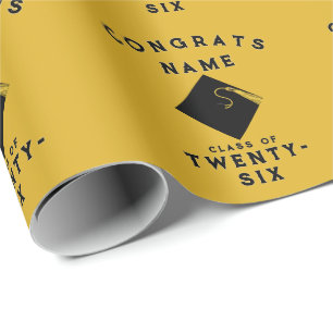 Gold Graduation 2025 Gift Wrapping Paper