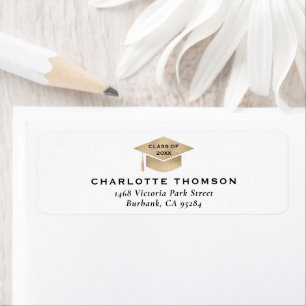 Gold Graduation Cap Tassel Custom Return Address