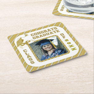 Gold Graduation Graduate School Party Coasters