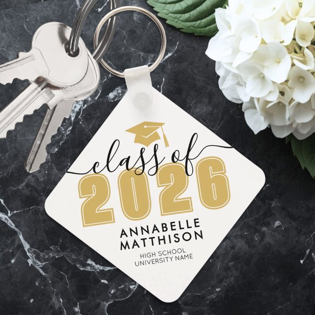 Gold Graduation Keychain (Black Gold Graduation keychain )