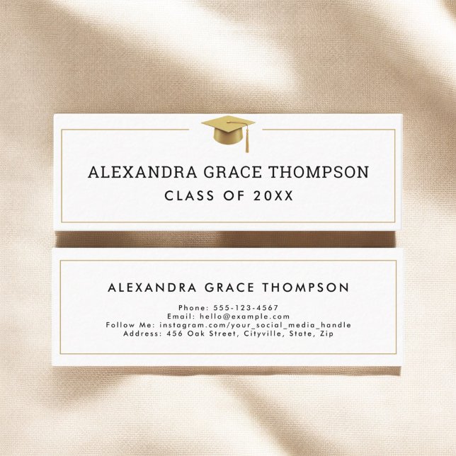 Gold Graduation Name Card Elegant Insert Card (Creator Uploaded)