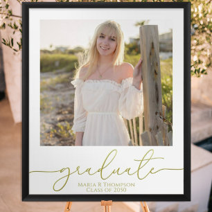 Gold Graduation Personalized Photo Sign