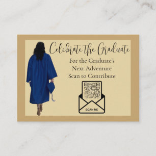 Gold Graduation QR Code Insert Card Fund Grad
