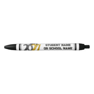 Gold Gray Class of 2027 Graduation  Black Ink Pen