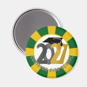 Gold Gray Class of 2027 Graduation Magnet
