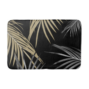 Gold Gray Palm Leaves Dream #1 Bath Mat