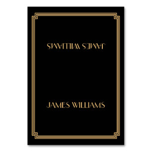 Gold Great Gatsby Art déco Black Place Cartes