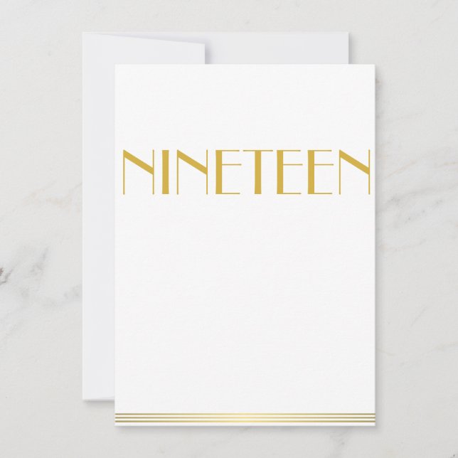 Gold Great Gatsby Mariage Cartes de table Neuf (Devant)
