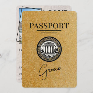 Gold Grèce Passeport Enregistrer la carte Date