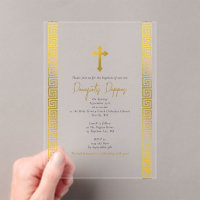 Gold Greek Key Orthodox Christening Baptism