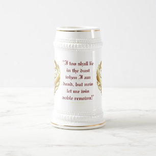 Gold Greek Warrior's Red Border Stein