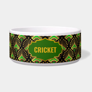 Gold, Green and Black Art Deco Pattern Custom Name