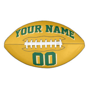 GOLD GREEN AND WHITE Custom Football