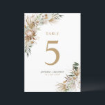 Gold & Green Boho Wedding Party Table Number Card<br><div class="desc">Add detail to your special day with this stylish boho wedding table number card. This table sign design features simple layout with beautiful bohemian botanical background. You can personalize the text and text colour. More wedding decor items and stationeries are available at my shop BaraBomWedding. Thank you!</div>