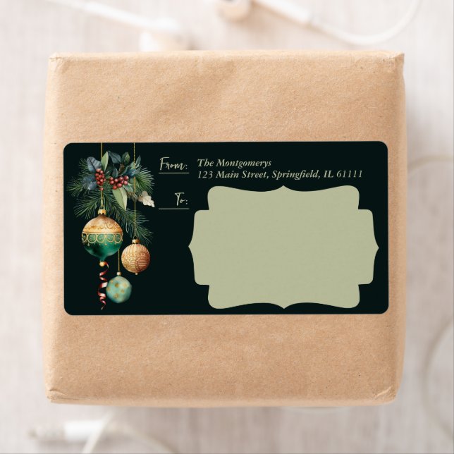 Gold Green Christmas Ornaments Shipping (En situation)