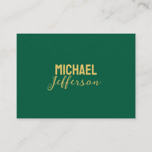 Gold green color elegant modern minimalist name enclosure card