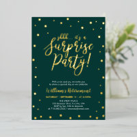 Gold & Green Confetti Surprise Retirement Party