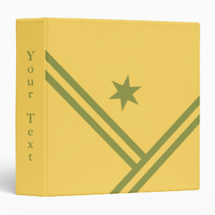 Gold Green Diagonal Stripes Star Graphic Own Name Binder